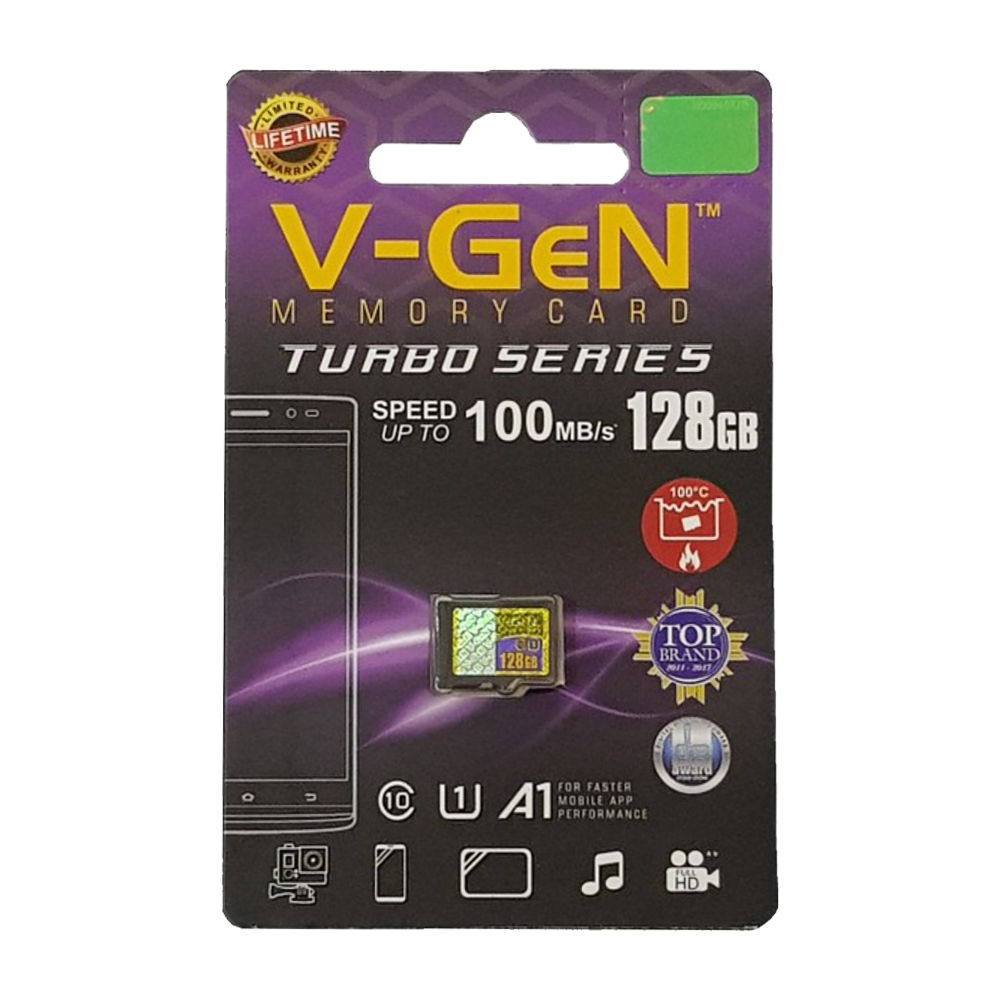 MicroSD VGen 128GB UHS 1 up to 100MBPS