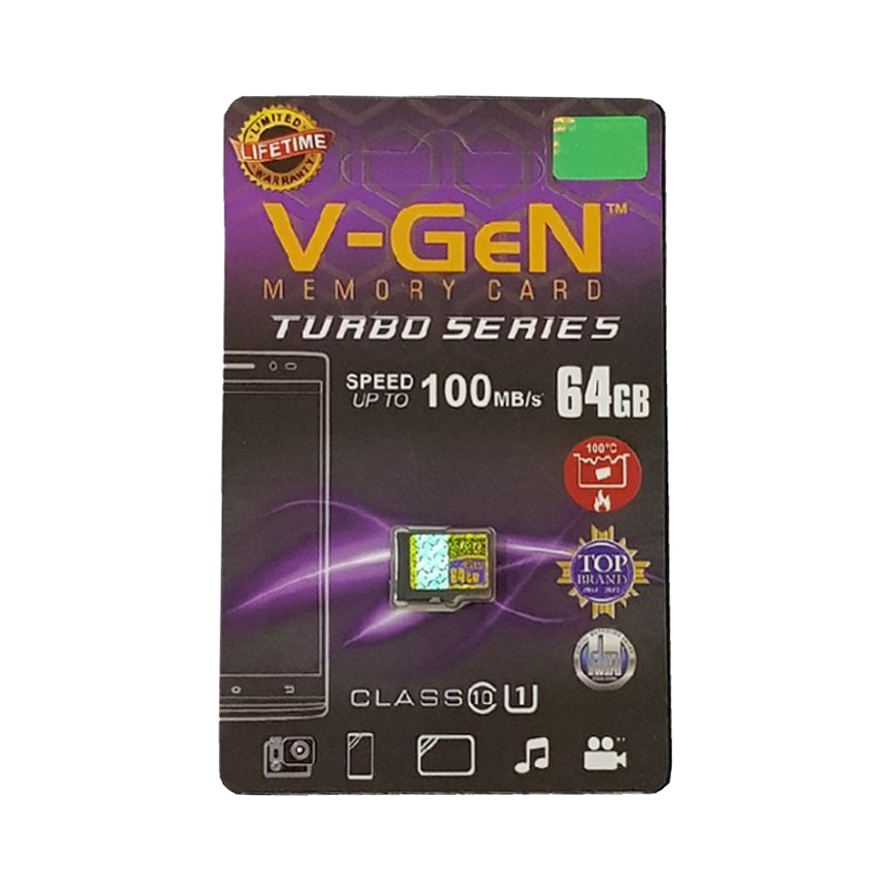 MicroSD VGen 64GB UHS 1 up to 100MBPS